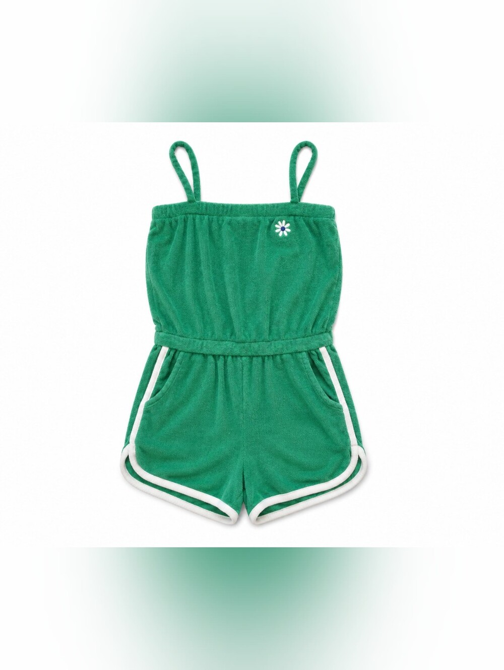 GAP Green Terry Romper with Daisy Detail